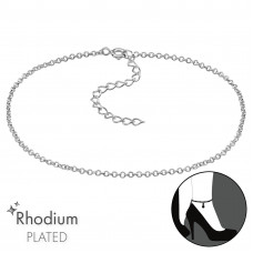 Round Link Sterling Silver Anklet