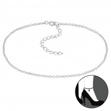 Round Link Sterling Silver Anklet