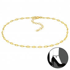 26cm Flat Chain Sterling Silver Anklet