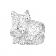 Silver Dog Bead