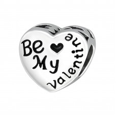 Silver Heart Be My Valentine Bead