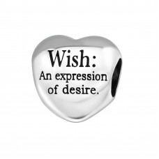 Silver Heart Wish Bead