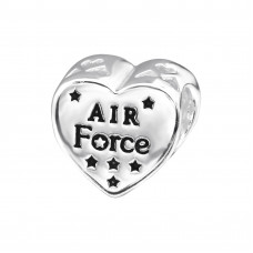 Usa Air Force Sterling Silver Bead with Epoxy