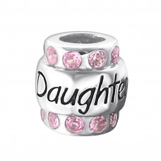 Daughter Sterling Silver Bead with Cubic Zirconia and Epoxy
