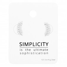 Leaves Sterling Silver Ear Studs on Card