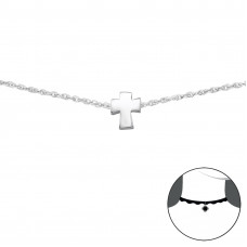 Silver Cross Choker