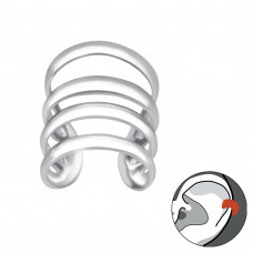 Silver Quadruple Line Ear Cuff