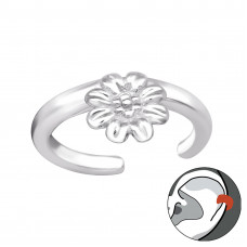 Silver Flower Ear Cuff
