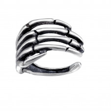 Skeleton Hand Sterling Silver Ear Cuff
