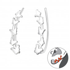 Silver Butterfly Ear Pin