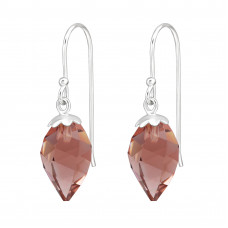 Tear Drop Sterling Silver Earrings with Genuine European Crystal
