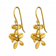 Four Flower Sterling Silver Gold Plated Earrings
