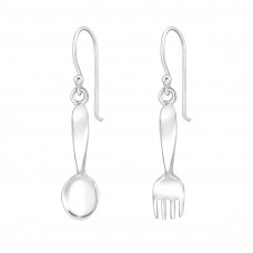 Fork and Spoon Sterling Silver Earrings