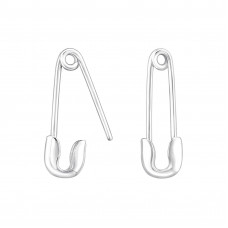 Safety Pin Sterling Silver Earrings
