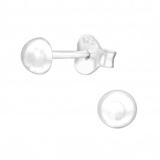 Silver 4mm Half Ball Basic Ear Studs