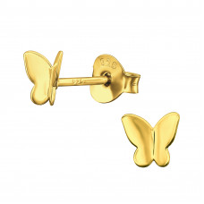 Children's Silver Butterfly Ear Studs