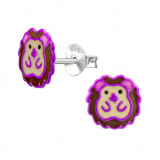 9mm Porcupine Children's Sterling Silver Ear Studs with Spray Epoxy