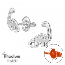 Dinosaur Children's Sterling Silver Screw Back Ear Studs