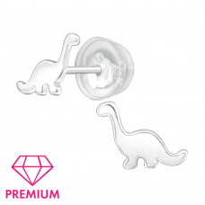  Silver Dinosaur Ear Studs
