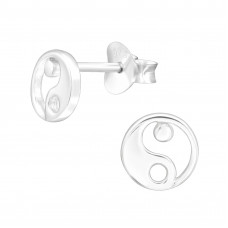 Children's Silver Yin-Yang Ear Studs