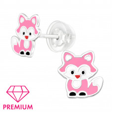 Fox Children's Sterling Silver Premium Kid Jewelry with Epoxy