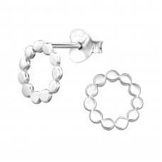 8mm Wreath Sterling Silver Ear Studs