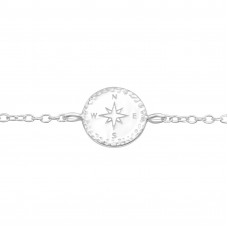 Silver Compass Bracelet