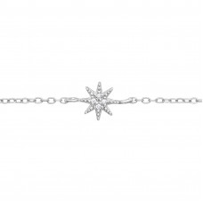 Sparkling Star Sterling Silver Bracelet with Cubic Zirconia