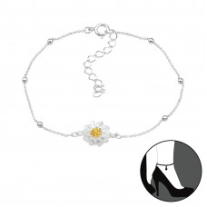 Silver Flower Anklet