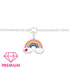 Children's Silver Rainbow Bracelet with Epoxy