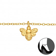 Silver Bee Anklet