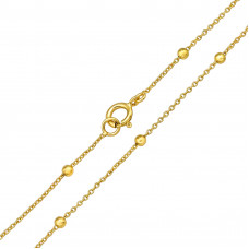 2mm Balls Sterling Silver Gold Plated 45cm Single Chain