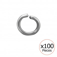 0.8x5mm Open Hoop Stainless Steel (x100)
