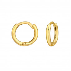 1.5x10mm Sterling Silver Gold Plated Huggie Hoops