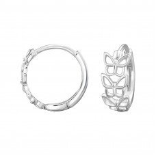Triple Butterfly Sterling Silver Huggie Hoops