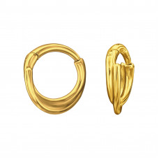 Double Hoop Illusion Sterling Silver Gold Plated Huggie Ear Hoops