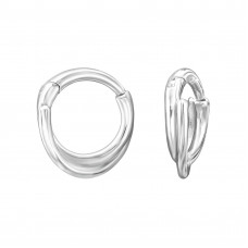 Double Hoop Illusion Sterling Silver Huggie Ear Hoops