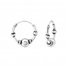 Silver 12mm Bali Hoops