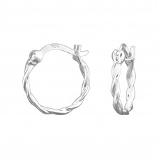 Twisted Silver Sterling Ear Hoops with French Lock