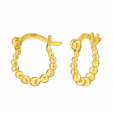 Dots Sterling Silver Ear Hoops with French Lock