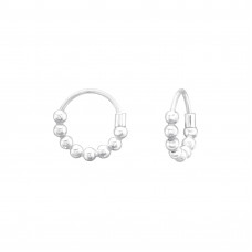 Silver 10mm Bali Hoops