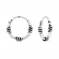 Sterling Silver Bali Hoops