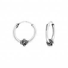 Silver 12mm Bali Hoops