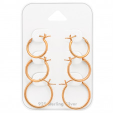 Silver French Lock Ear Hoop Set on Card (12-14-16mm)