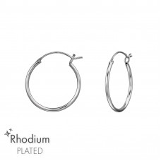 Silver 18mm Ear Hoops with French Lock