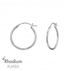 Silver 20mm Ear Hoops with French Lock