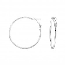 2x40mm Sterling Silver Ear Hoops with French Lock
