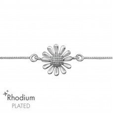 Flower Bolo Sterling Silver Adjustable Bracelet