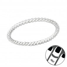 Silver Rope Midi Ring