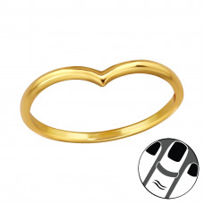 Silver V Shaped Midi Ring